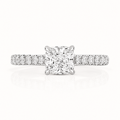 18ct gold cushion lab diamond engagement ring alternative view
