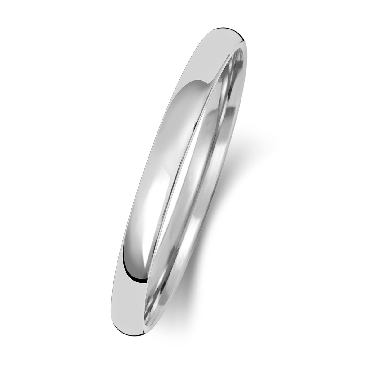 Plain Slight Court Wedding Band · 2mm in 9ct white gold