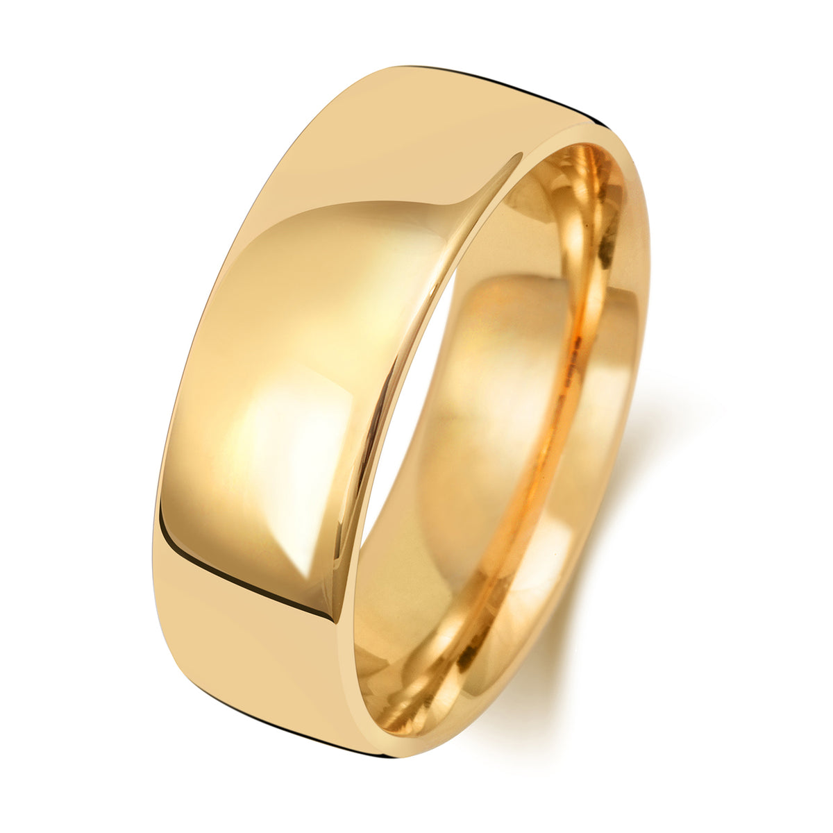 Plain Slight Court Wedding Band · 7mm in 9ct yellow gold