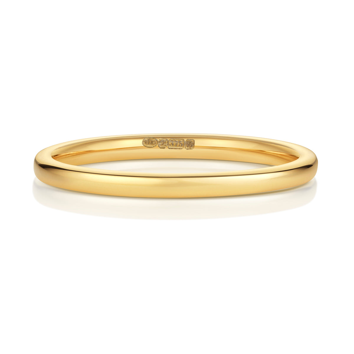 Plain Soft Court Wedding Band · 1.7mm in 9ct yellow gold