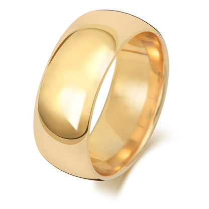 Plain Traditional Court Wedding Band · 8mm in 9ct yellow gold