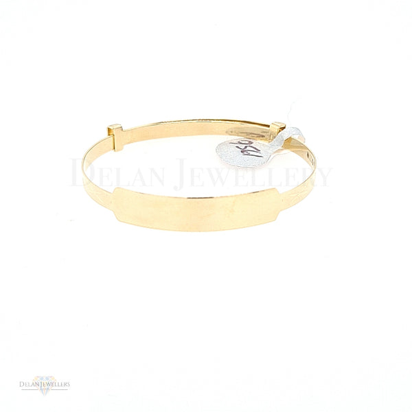 9ct Yellow Gold Expandable Baby Bangle with Diamond cut sides