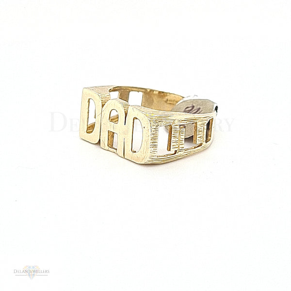 9ct Dad Ring with chain style sides - 3.3g
