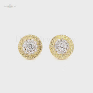 9ct Gold Presidential-Style CZ Stud Earrings