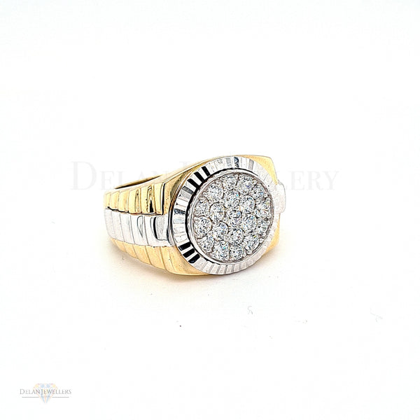 Gents Presidential Ring with CZ stones -10g