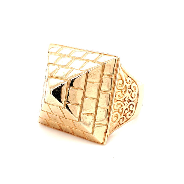 Gents Heavy Pyramid Ring