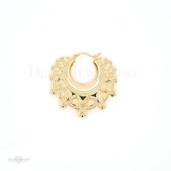 9ct Gold Round Creole Earrings