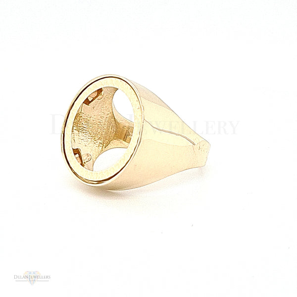 9ct Half Sovereign Mount Ring with solid sides