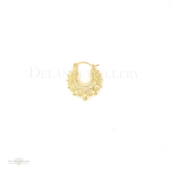 9ct Gold Round Creole Earrings