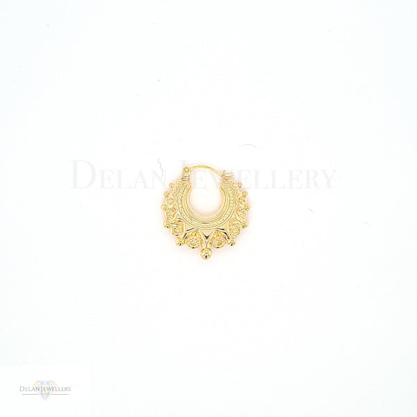 9ct Gold Round Creole Earrings