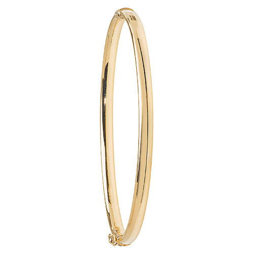 9Ct Gold Tube Hinged Bangle - BN084