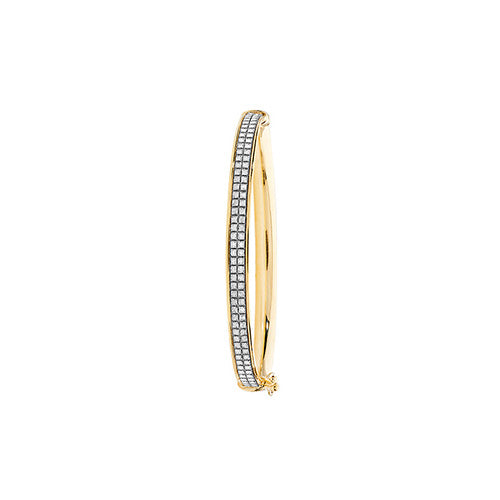 9Ct Gold Babies' Moondust Hinged Bangle - BN410B