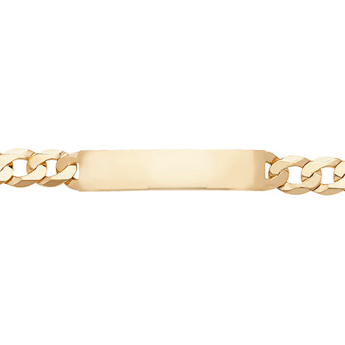 9ct Gold Gents' Curb Rectangular Id Plate Bracelet - BR266