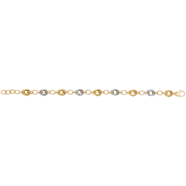 9Ct Gold 2 Tone Knot Fancy Bracelet - BR553