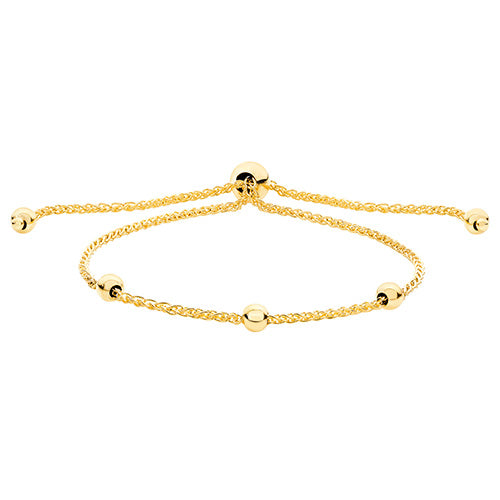 9Ct Gold Beaded Pull Style Bracelet - BR571