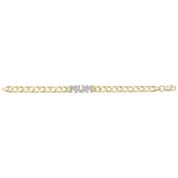 9Ct Gold Cz Mum Bracelet - BR596