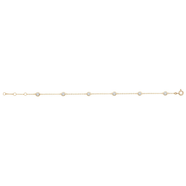 9Ct Gold Cz Bezel Set Bracelet - BR600