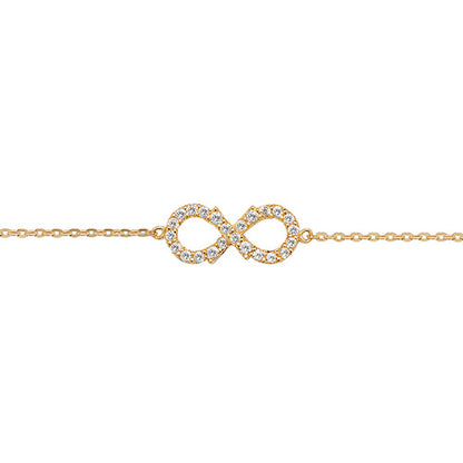 9Ct Gold Cz Infinity Bracelet - BR603