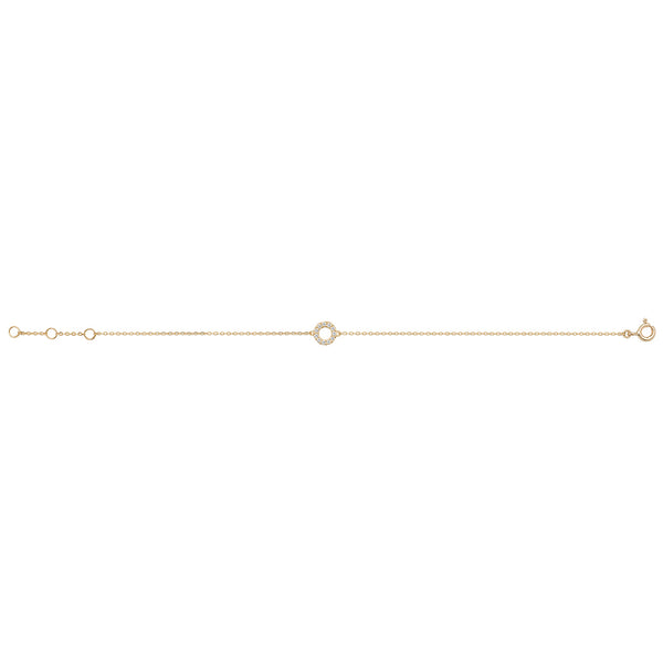 9Ct Gold Cz Circle Bracelet - BR606