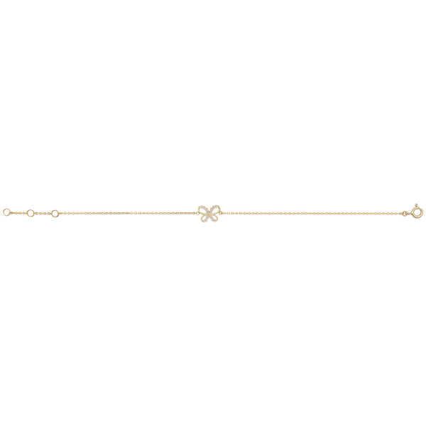 9Ct Gold Cz Butterfly Bracelet - BR607