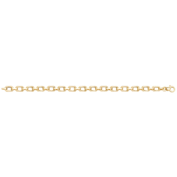 9Ct Gold Hexagon Linked Bracelet - BR616