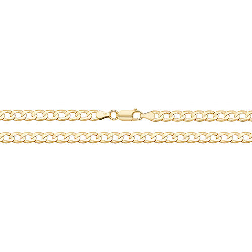 9CT Gold Flat Curb Bevelled Chain CH170