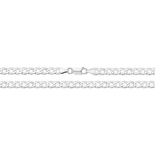 9CT White Gold Flat Curb Bevelled Chain CH170W
