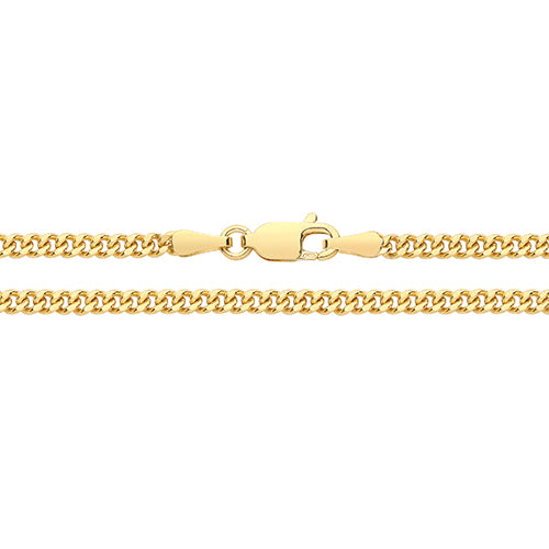 9CT Gold Close Curb Hollow Chain CH280