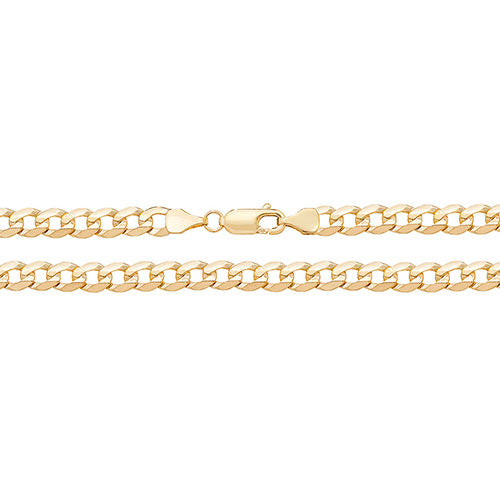 9CT Gold Flat Bevelled Curb Chain
