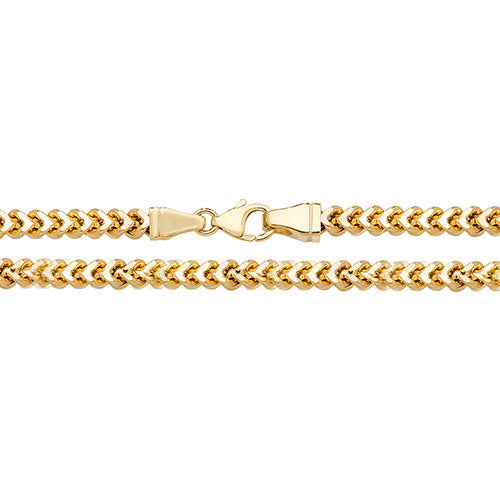 9CT Gold Square Franco Chain