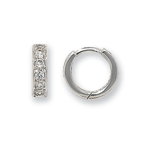 9Ct Gold Cz Hinged Hoops - ER026W