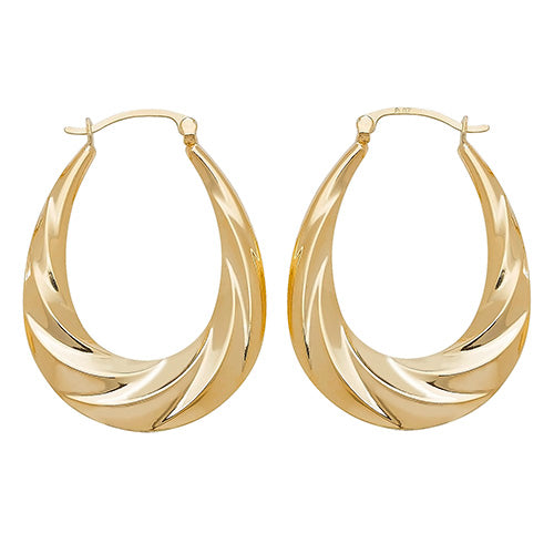 9Ct Gold Creole Earrings ER078