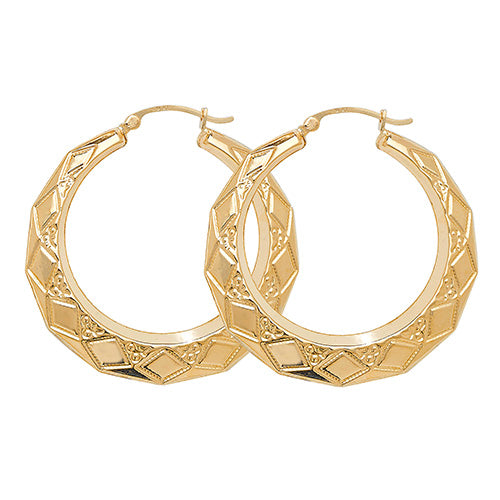 9Ct Gold Creole Earrings ER080