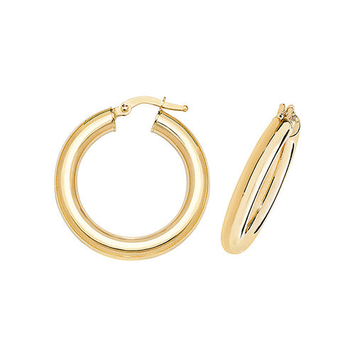 9Ct Gold Tube Hoops - ER1004