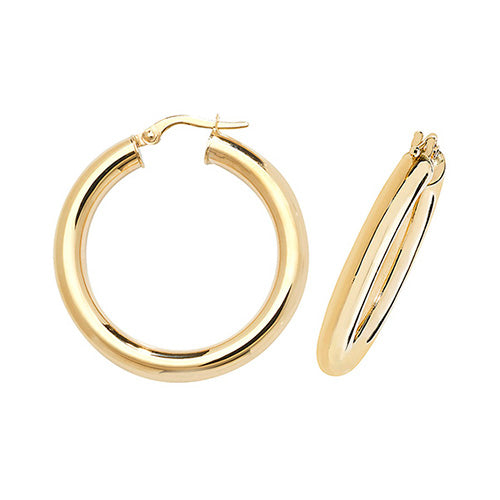 9Ct Gold Tube Hoops - ER1004