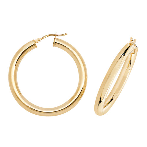 9Ct Gold Tube Hoops
