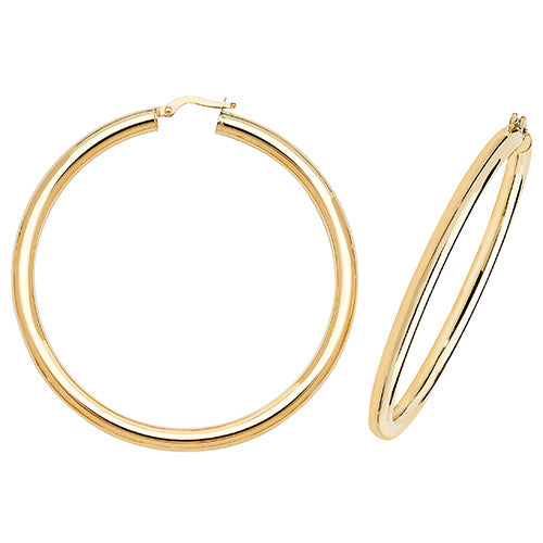 9Ct Gold Tube Hoops