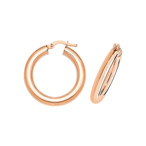 9Ct Rose Gold Tube Hoops