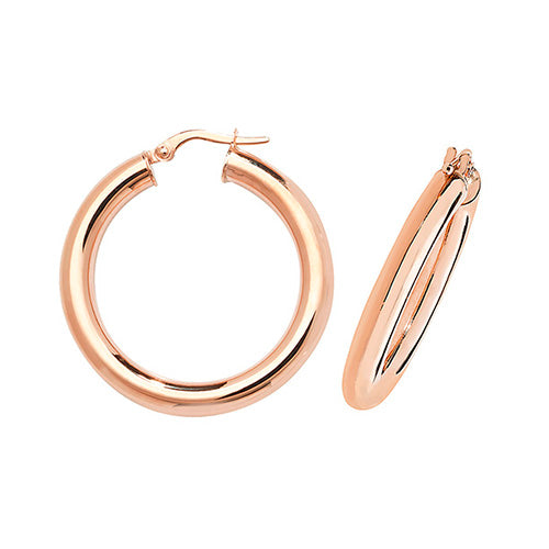 9Ct Rose Gold Tube Hoops