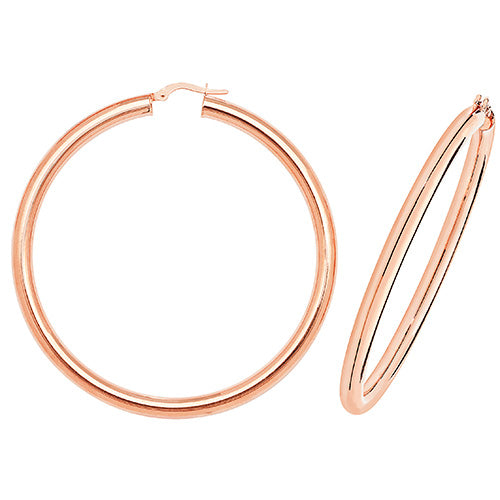 9Ct Rose Gold Tube Hoops
