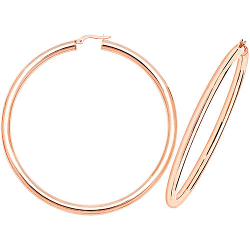 9Ct Rose Gold Tube Hoops