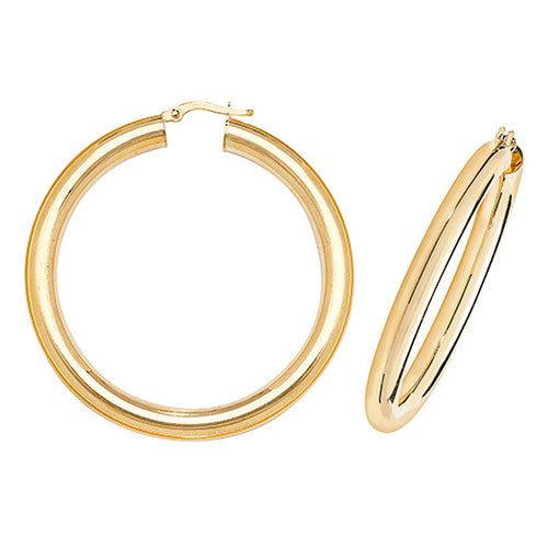 9Ct Gold Tube Hoops