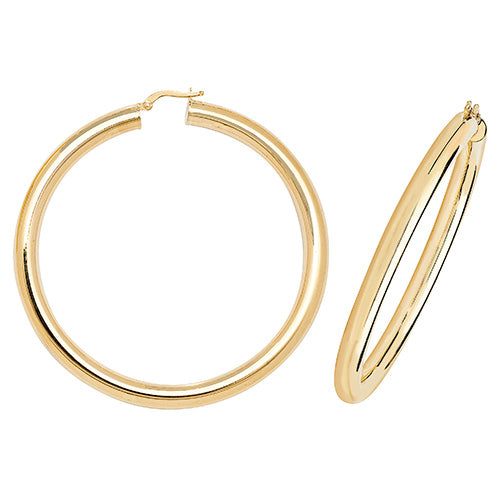 9Ct Gold Tube Hoops - ER1005