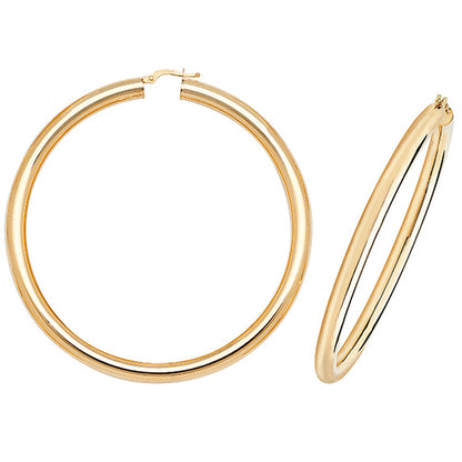 9Ct Gold Tube Hoops - ER1005