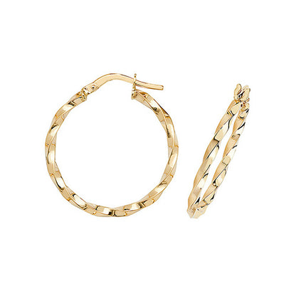 9Ct Gold Twisted/Oval Hoops - ER1008