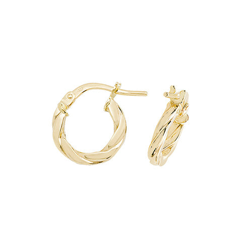 9CT Gold Twisted Hoops ER1041