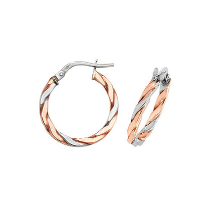 9Ct Gold 2 Tone Twisted Hoops ER1041RW