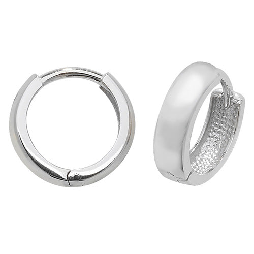 9Ct White Gold Hinged Hoops - ER107W
