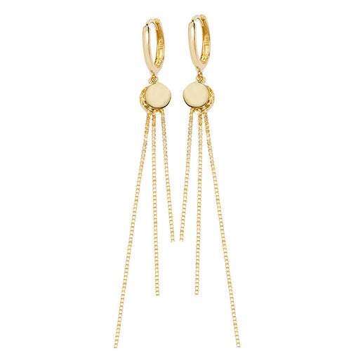 9Ct Gold Disc And Tassel Drops ER1132