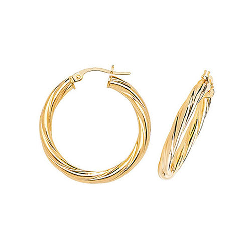 9CT Gold Twisted Hoops ER353
